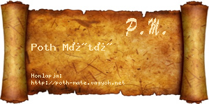 Poth Máté névjegykártya