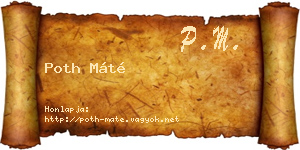Poth Máté névjegykártya